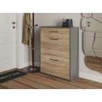 Тумба під взуття в передпокій T-207 від Moreli (Морелі) Антрацит/Дуб Сонома