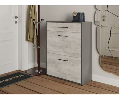 Тумба под обувь в прихожую T-207 от Moreli (Морели) Антрацит/Бетон