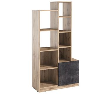 Стеллаж полки для книг и декора с дверцей PA-0003 от Moreli (Морели) Аппалачи/Бетон Темный