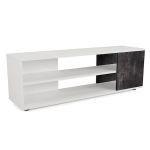 Тумба под телевизор в гостиную, тумба под ТВ, TV тумба LA-0003 от Moreli (Морели) Белый/Бетон Темный