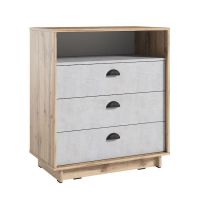 Комод для дома с 3 ящиками и полкой K-0001 от Moreli (Морели) Аппалачи/Бетон Стайл