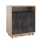 Комод для будинку з 3 ящиками та полицею K-0001 від Moreli (Морелі) Аппалачі/Бетон Темний