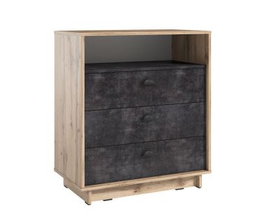 Комод для будинку з 3 ящиками та полицею K-0001 від Moreli (Морелі) Аппалачі/Бетон Темний Комод для будинку з 3 ящиками та полицею K-0001 від Moreli (Морелі) Аппалачі/Бетон Темний