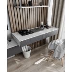 Стол компьютерный подвесной на 2 ящика, стол письменный T-222 от Moreli (Морели) Белый/Антрацит