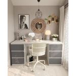 Стол компьютерный с двумя тумбами, стол письменный T-228 Белый/Антрацит