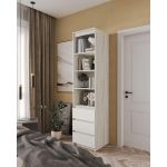 Шафа-пенал для одягу з ящиками та полицями T-219 від Moreli (Морелі) Бетон/Білий