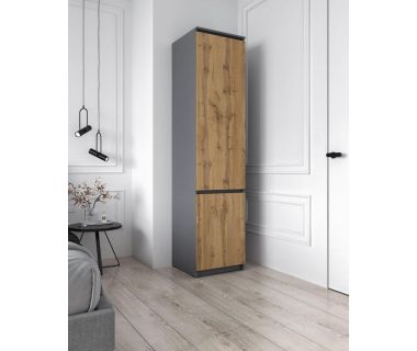 Шкаф-пенал со штангой для одежды Т-218 от Moreli (Морели) Антрацит/Аппалачи