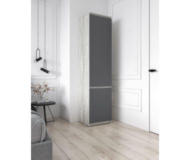 Шкаф-пенал со штангой для одежды Т-218 от Moreli (Морели) Бетон/Антрацит