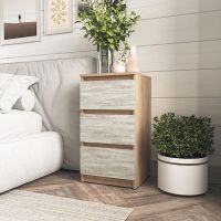 Прикроватная тумба на 3 ящика в спальню T-216 от Moreli (Морели) Дуб Сонома/Бетон