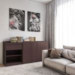 Комод без ручок з двома дверцятами, ящиком та полицями RS-3 Moreli (Морелі) Венге темний