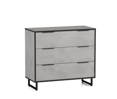 Комод із трьома ящиками на ніжках від Moreli (Морелі) F-008 Бетон Тефра Комод із трьома ящиками на ніжках від Moreli (Морелі) F-008 Бетон Тефра