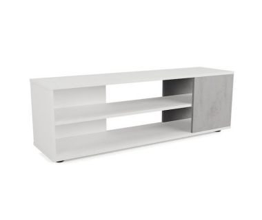 Тумба під телевізор у вітальню, тумба під ТВ, TV тумба LA-0003 від Moreli (Морелі) Білий/Бетон Тефра