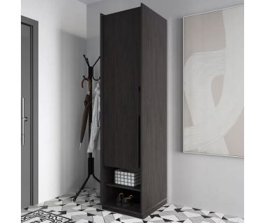 Шкаф распашной со штангой на одну дверку R-0002 от Moreli (Морели) Венге темный