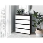 Комод із 4 ящиками та прихованими ручками Т-215 Moreli (Морелі) Венге темний/Білий