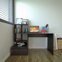 Стіл комп'ютерний, письмовий стіл з ящиками та дверцятами ST-0005 від Moreli (Морелі) Венге темний