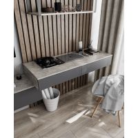 Стол компьютерный подвесной на 2 ящика, стол письменный T-222 от Moreli (Морели) Бетон/Антрацит