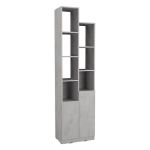 Стелаж з дверцятами та полицями для декору та книг MA-0002 від Moreli (Морелі) Бетон Тефра