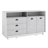 Тумба під телевізор у вітальню, сервант під ТВ K-0002 від Moreli (Морелі) Білий/Бетон Стайл