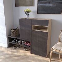 Тумба під взуття в передпокій RS-4 від Moreli (Морелі) Дуб Сонома/Венге темний