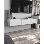 Підвісна тумба під ТВ у вітальню, TV тумба на 3 ящики, тумба під телевізор T-221 від Moreli (Морелі)