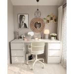 Стол компьютерный с двумя тумбами, стол письменный T-228 Белый