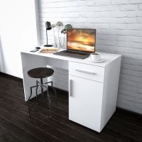 Стіл комп'ютерний, письмовий стіл з ящиками та дверцятами ST-0003 від Moreli (Морелі) Білий