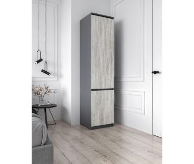 Шафа-пенал зі штангою для одягу Т-218 від Moreli (Морелі) Антрацит/Бетон