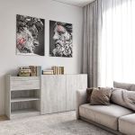 Комод без ручок з двома дверцятами, ящиком та полицями RS-3 Moreli (Морелі) Бетон