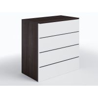 Комод 4 шухляди комбінація кольорів ТX-04 Moreli (Морелі) Венге темний/Білий