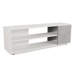 Тумба под телевизор в гостиную, тумба под ТВ, TV тумба LA-0003 от Moreli (Морели) Білий/Бетон Тефра