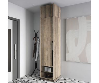 Шафа розстібна зі штангою на одну дверку з антресоллю R-0002 від Moreli (Морелі) Дуб Гранж Пісочний