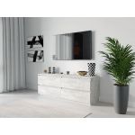 Тумба под телевизор ТВ/ТВ 4 ящика Moreli (Морели) Т-223 Бетон