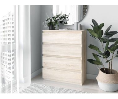 Комод с 4 ящиками и скрытыми ручками Т-215 Moreli (Морели) Дуб Сонома Комод с 4 ящиками и скрытыми ручками Т-215 Moreli (Морели) Дуб Сонома