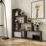 Стелаж сходинкою полиця для книг та декору на 6 осередків GT-57 від Moreli (Морелі) Венге темний