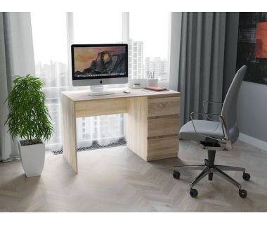 Комп'ютерний стіл, письмовий стіл з трьома ящиками T-224 від Moreli (Морелі) Дуб Сонома