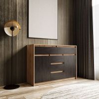 Комод для дома без ручек с 2 дверцами и 5 ящиками T-227 от Moreli (Морели) Аппалачи/Венге темный