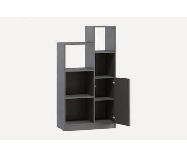 Стелаж полиці для книг та декору з дверцятами PA-0001 від Moreli (Морелі) Антрацит