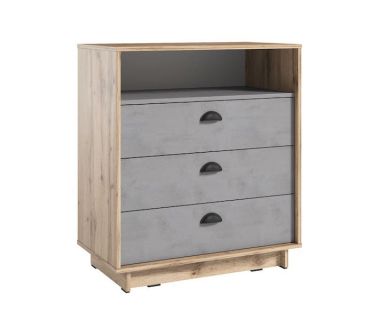 Комод для дому з 3 ящиками та полицею K-0001 від Moreli (Морелі) Аппалачі/Бетон Тефра Комод для дому з 3 ящиками та полицею K-0001 від Moreli (Морелі) Аппалачі/Бетон Тефра