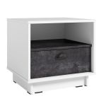 Тумба прикроватная для спальни K-0005 от Moreli (Морели) Белый/Бетон Темный