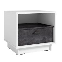Тумба прикроватная для спальни K-0005 от Moreli (Морели) Белый/Бетон Темный