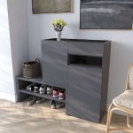 Тумба под обувь в прихожую RS-4 от Moreli (Морели) Венге темный/Антрацит