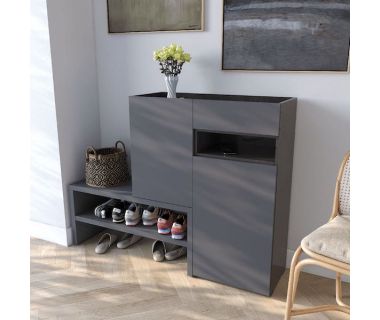 Тумба под обувь в прихожую RS-4 от Moreli (Морели) Венге темный/Антрацит