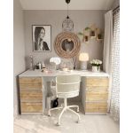 Стол компьютерный с двумя тумбами, стол письменный T-228 Белый/Аппалачи