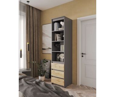 Шкаф-пенал для одежды с ящиками и полками T-219 от Moreli (Морели) Антрацит/Аппалачи Шкаф-пенал для одежды с ящиками и полками T-219 от Moreli (Морели) Антрацит/Аппалачи