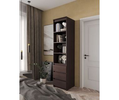 Шкаф-пенал для одежды с ящиками и полками T-219 от Moreli (Морели) Венге темный