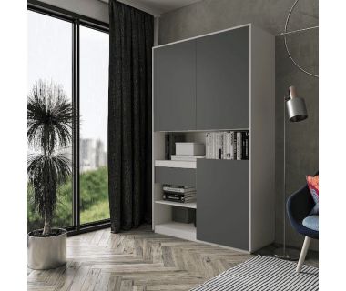 Шкаф распашной для книг и документов RS-1 от Moreli (Морели) Белый/Антрацит