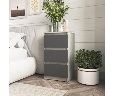 Прикроватная тумба на 3 ящика в спальню T-216 от Moreli (Морели) Бетон/Антрацит