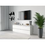 Тумба под телевизор ТВ/ТВ 4 ящика Moreli (Морели) Т-223 Бетон/Белый