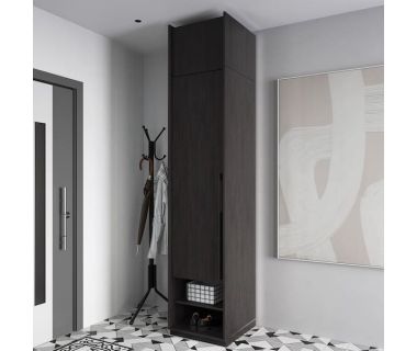 Шкаф распашной со штангой на одну дверку с антресолью R-0002 от Moreli (Морели) Венге темный