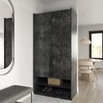 Шкаф распашной на две двери с полками R-0003 от Moreli (Морели) Бетон Темный